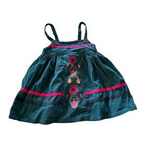 Pink and Blue Pleated Embellished Sundress